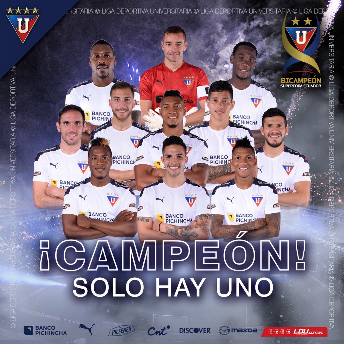 LDU_Oficial's tweet photo. Tenemos #CastaDeCampeón 🏆

#SuperCopaEcuador2021 https://t.co/Nz1uKoE6Iu