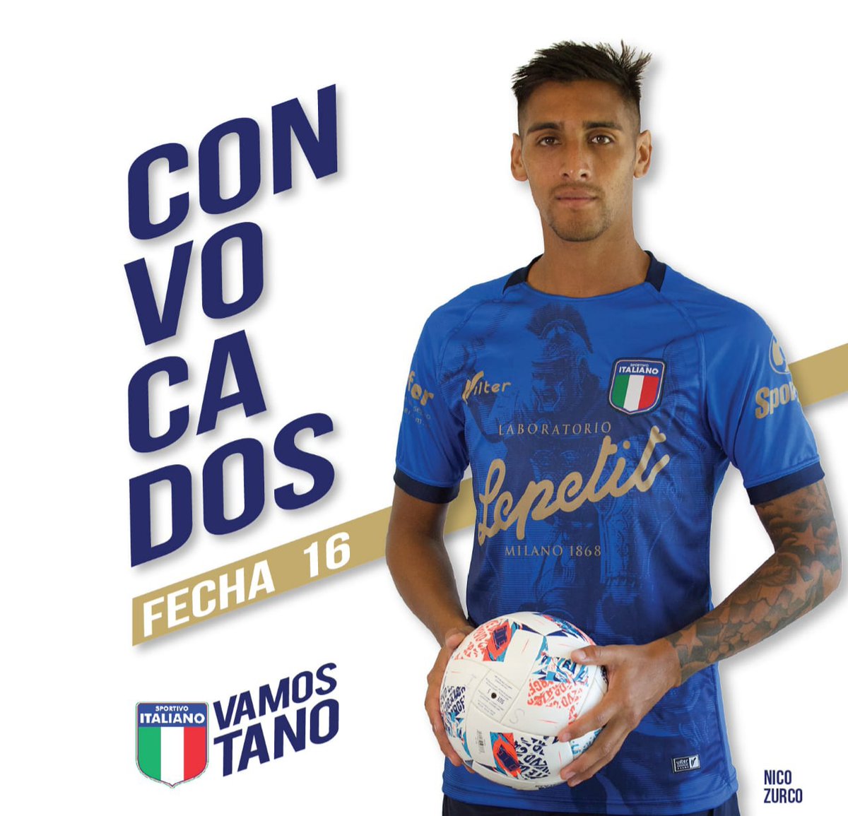 SpItaliano's tweet photo. 📌 LOS CONVOCADOS
Estos son los convocados de Sportivo Italiano para recibir, el domingo a las 15:00, a General Lamadrid por la fecha 16 del Torneo Apertura.
📷 lightrawcom
#VamosTano 🇮🇹 https://t.co/pfKC3bQCkr