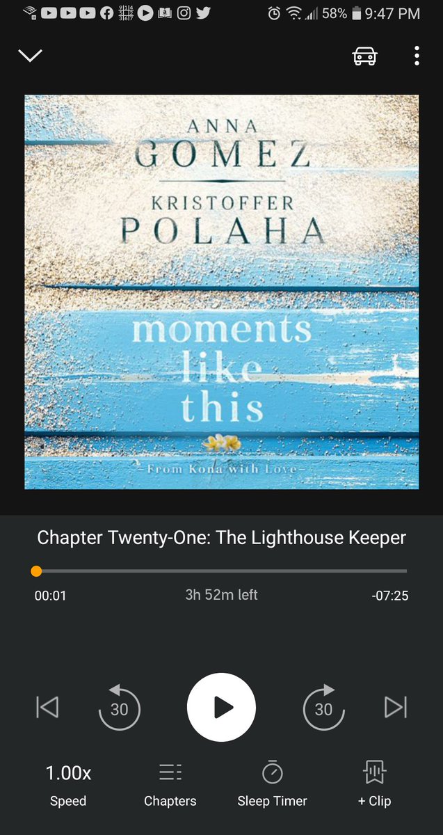 @KrisPolaha 2nd time listening! Enjoying every minute of hearing @KrisPolaha narrating #MomentsLikeThisBook by @AnnaGomezbooks and @KrisPolaha ! 1st time around, I followed along with my paperback copy! It's so fun and exciting!!