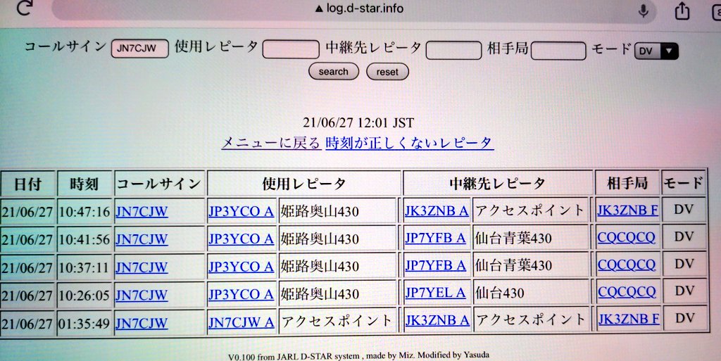 Jn7cjw 3 On Twitter D Star ターミナルモードでudpホールパンチon ポート開放していない又は出来ない環境 にすると ならやま自動応答メッセージは聞こえない のは普通かな エコーサーバーjk1zrw Zは普通に位置情報も返してくれる Dstar Ic705 Icom アマチュア無線