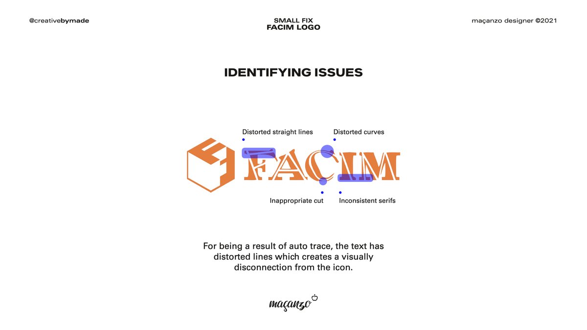 StudiobyMADE's tweet photo. #FACIM Logo went from distorted to well-defined shapes.
(Manual recreation > Auto tracing)
#LogoSmallFix #LogoFix #byMADE #maçanzoDesigner https://t.co/kaYteiodnm