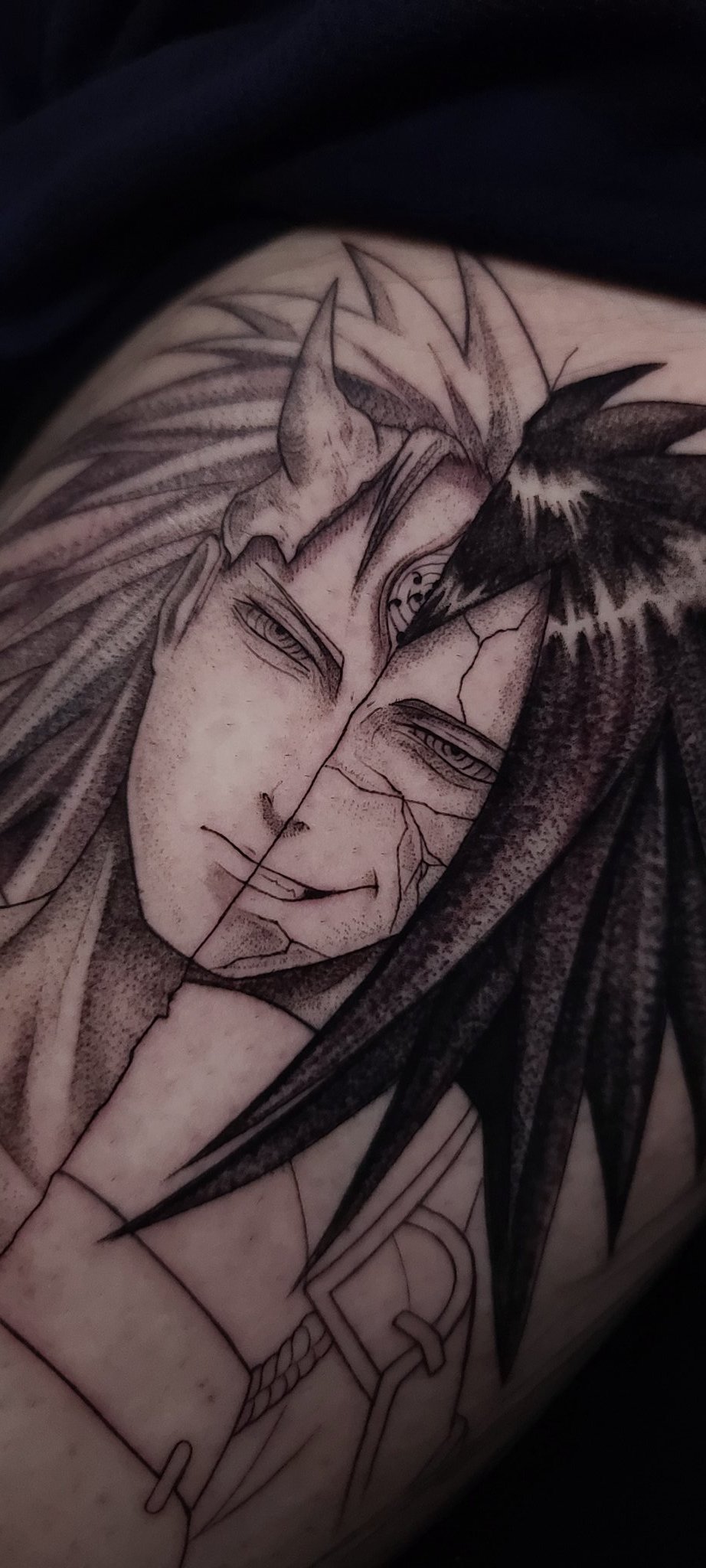 Madara Uchiha cover up by Mike W. at Pair A Dice Tattoo in Tilton, New Hampshire : r/tattoos