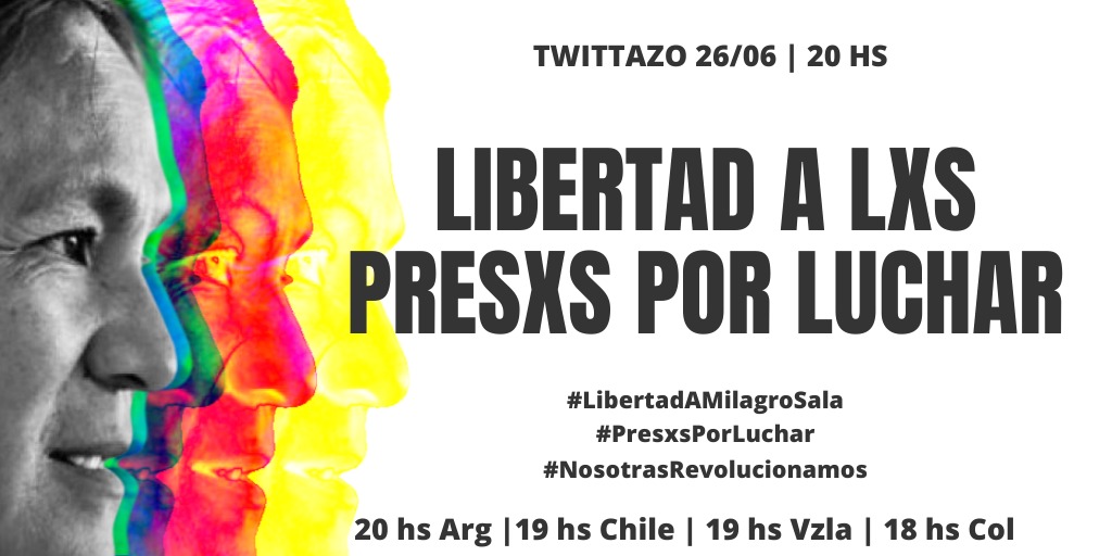 aquelarre2020's tweet photo. Hoy gritamos #LibertadAMilagroSala

Libertad a lxs presxs políticxs!!!! 
#PresxsPorLuchar https://t.co/nf2ZywDssI