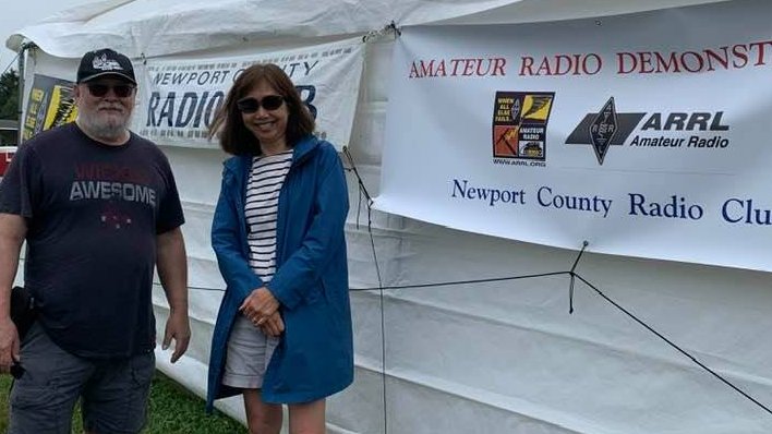W1SYE's tweet photo. Cyber attacks happen; it's important to practice "communications resilience."  Thank you RI Rep @TerriCortvriend and Portsmouth council vice-chair @LindaUjifusa for encouraging RI "ham" radio folk now participating in the annual Field Day exercise across North America. #ARRLFD https://t.co/5aDz2afD6K