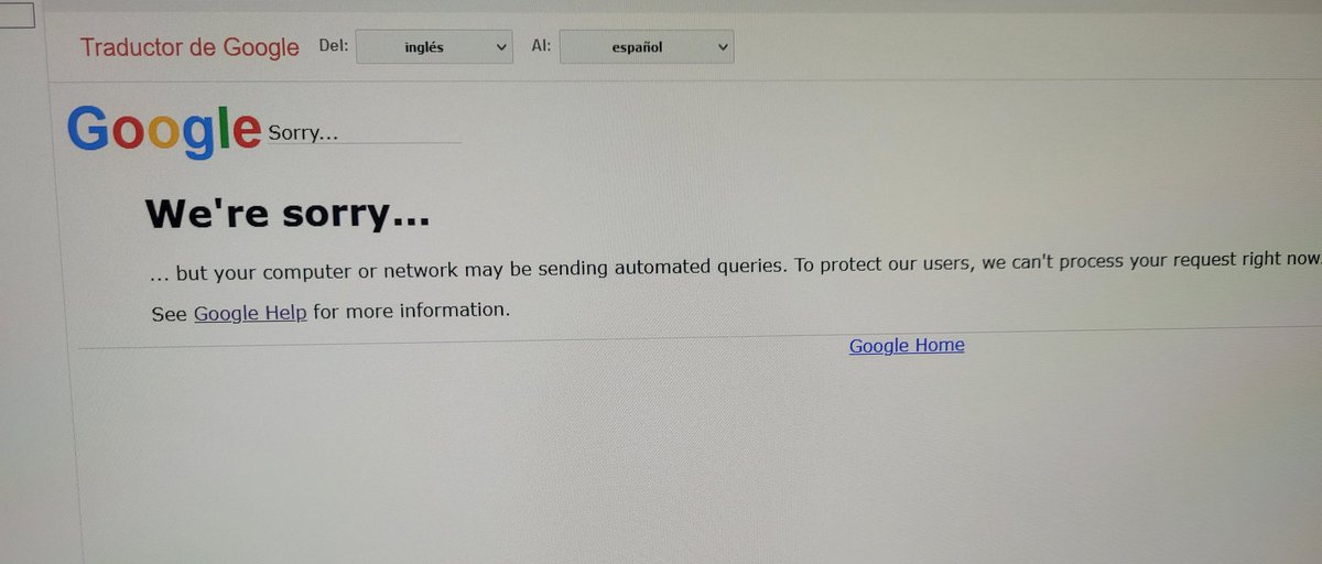 Lara_Alejandre's tweet photo. @GoogleES @MicrosoftAyuda necesito ayuda, al usar el traductor de páginas de Google desde el 25.06.2021 el mismo indica que estoy enviando búsquedas automáticas... y no me traduce nada.
El realizado análisis de ordenado y todo bien... https://t.co/AJiKx58giA
