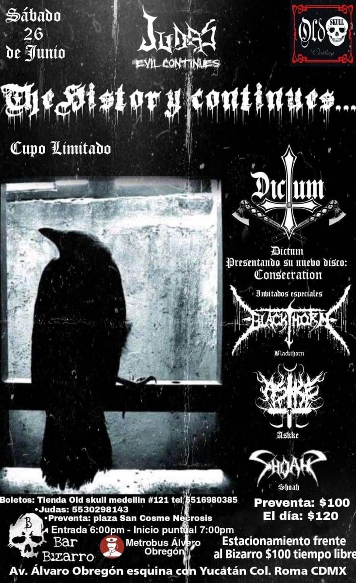 BBeat105's tweet photo. Hoy, 26 de junio, #TheHistoryContinues con Dictum, Blackthorn, ASKKE y Shoah en el Foro Bizarro y mañana a las 8 pm el #FokinStreaming con Las Fokin Biches
#BlastBeat105 https://t.co/cdOMpr0hit