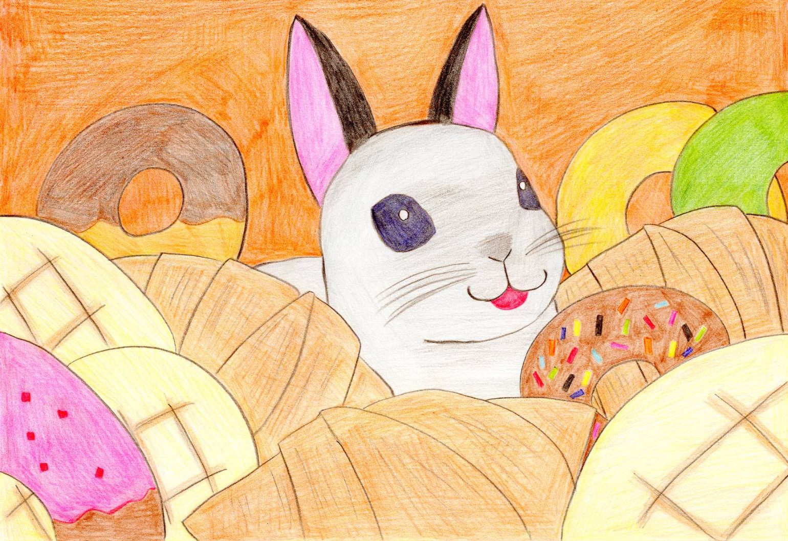 Ma エムエー 色鉛筆で描いた動物と食べ物 絵 お絵描き イラスト アート アナログイラスト 色鉛筆画 猫 うさぎ フェネック オムライス ピザ パン T Co 5u1juax1oq Twitter