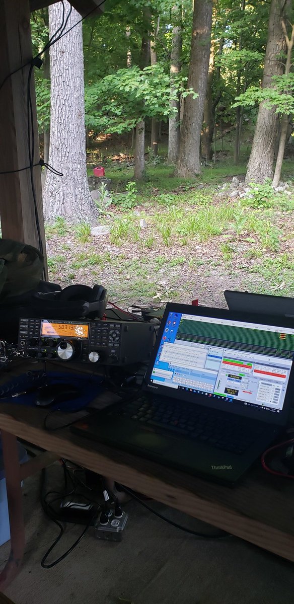 NIHRadioClub's tweet photo. Running FT8 on 6 meters at the moment, up on the Appalachians. Enjoying #ARRLFD #FD2021 #fieldday #N3IC https://t.co/j7PGaYiB9N