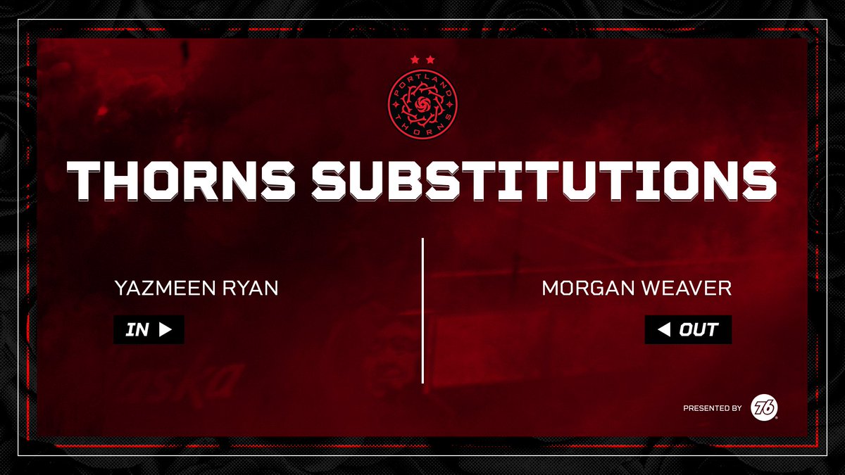 ThornsFC's tweet photo. In the 70th minute, @yazziiann makes her NWSL debut and replaces @morganvweaver. #BAONPDX https://t.co/9Lt1xNkZt3