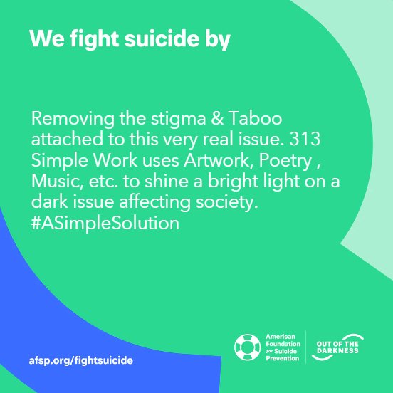 3Simpleworkshop's tweet photo. #outofthedarkness #aspf #313SimpleWork #ASimpleSolution #SuicideAwareness #mentalhealth #MentalHealthMatters #MentalHealthAwarenessMonth #mentalillness #selfcare #selflove #mindfulness https://t.co/WjifIP976e