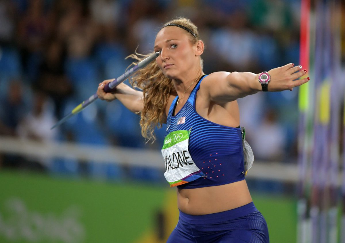 usatf's tweet photo. MEET RECORD! @MaggieMalone93 throws 63.50m/208-4 in the women's javelin final!

Watch live: https://t.co/GpAJuy46wH https://t.co/4rU88xQj96