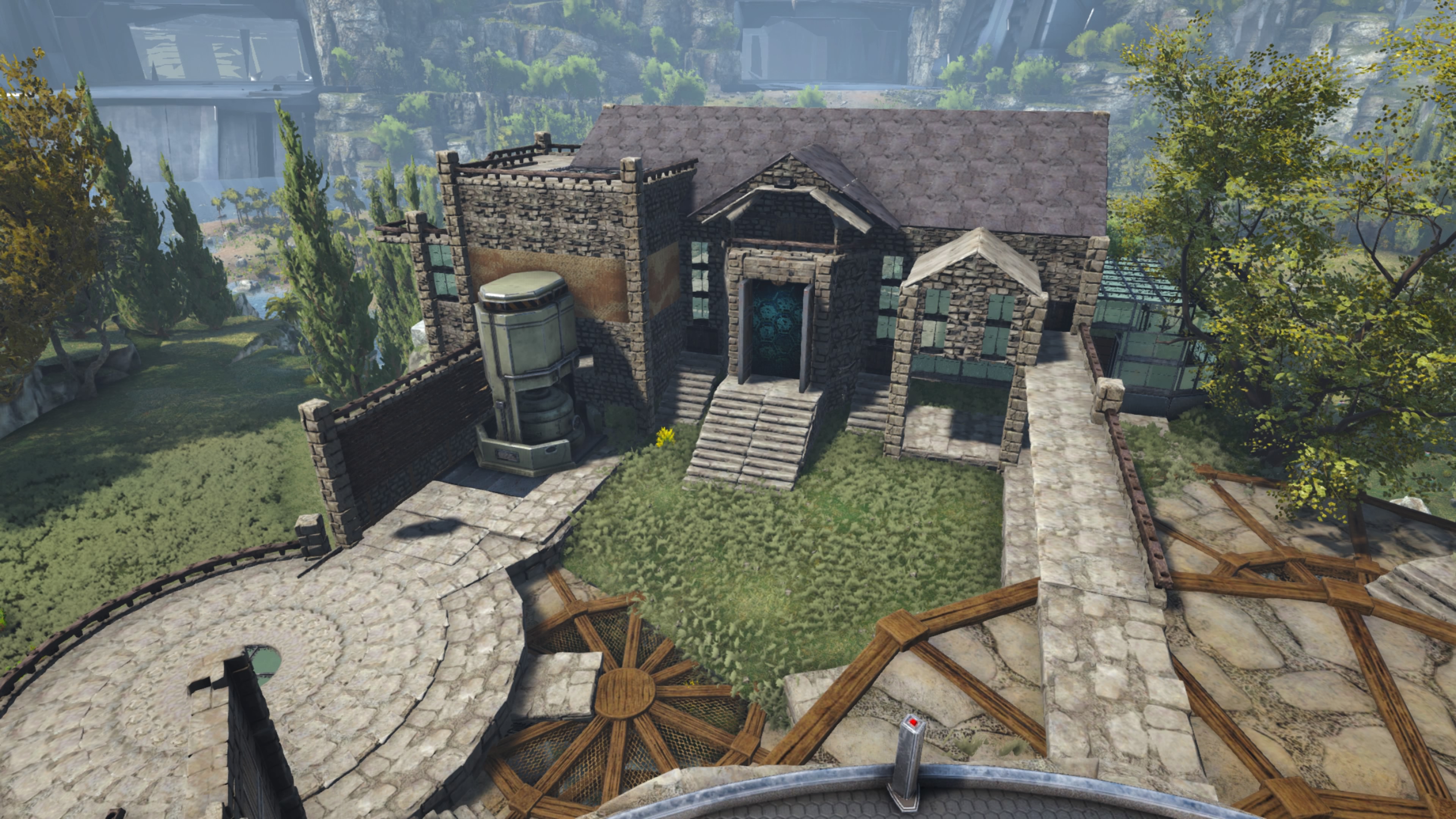 Asshu Game On Twitter Arkローカルのジェネシス2にて洋館をイメージして建築 今回 円形建築沿いに螺旋階段風な入口に初挑戦 なかなか良い感じに仕上がりました あとは建物周りもうちょっと建築かな ある程度完成したら色塗り Arksurvivalevolved 建築