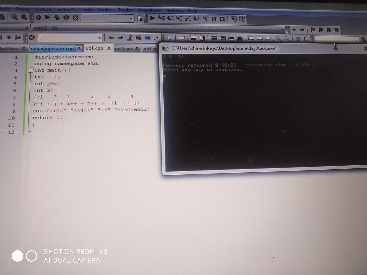 Aman27012001's tweet photo. Day 4 of #100daysofcodechallenge  and today I learned about post and pre decrement increment deeply
trying to proceed quickly and clearly toward my dsa journey 
thanks @Amandhattarwal
@lovebabbar3 and so many youtuber and specially by seeing senior like 
@calledRahul https://t.co/vp9NajQ7gr