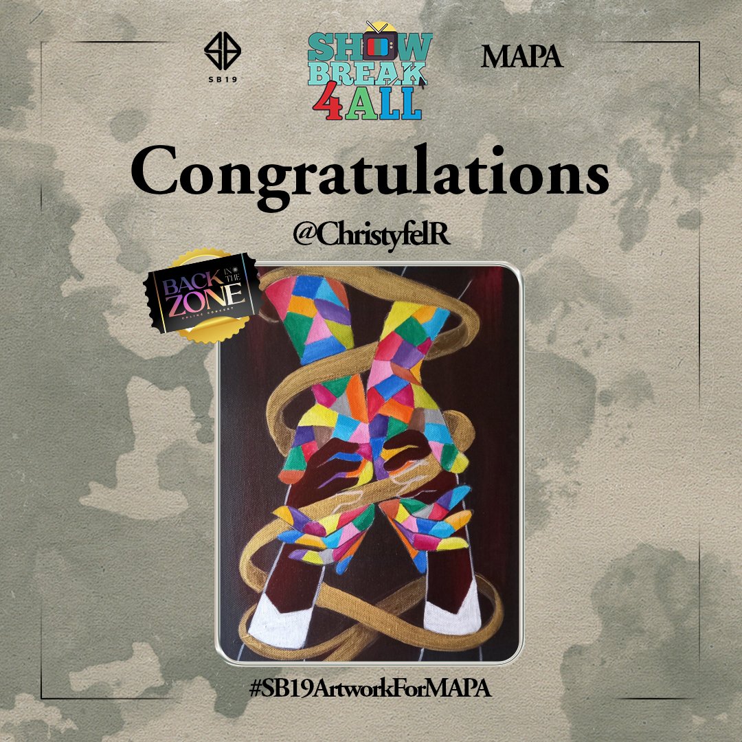 SB19Official's tweet photo. 📢 #SB19ArtworkForMAPA Contest Winners

[#SB19] Hi A'TIN! Kumusta kayo? Pasensya na at na-late ang announcement. Una sa lahat, maraming salamat sa lahat ng nagparticipate sa aming pa-artwork contest! https://t.co/iOv94Q6Prx