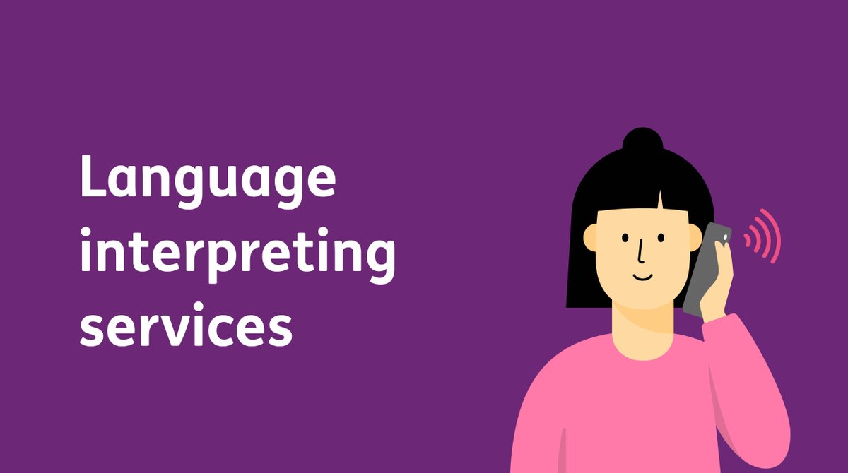 Graphic with text: Language Interpreting Services