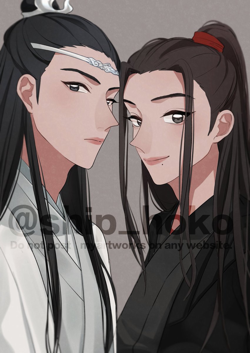 long hair looking at viewer black hair 2boys multiple boys chinese clothes robe  illustration images