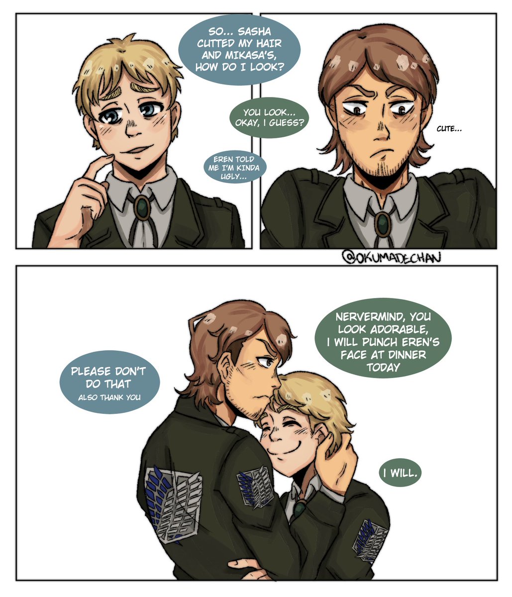 New Haircut ✨

returning to my JeArmin hell hole 

#shingekinokyojin #jeankirschtein #arminarlert #jearmin