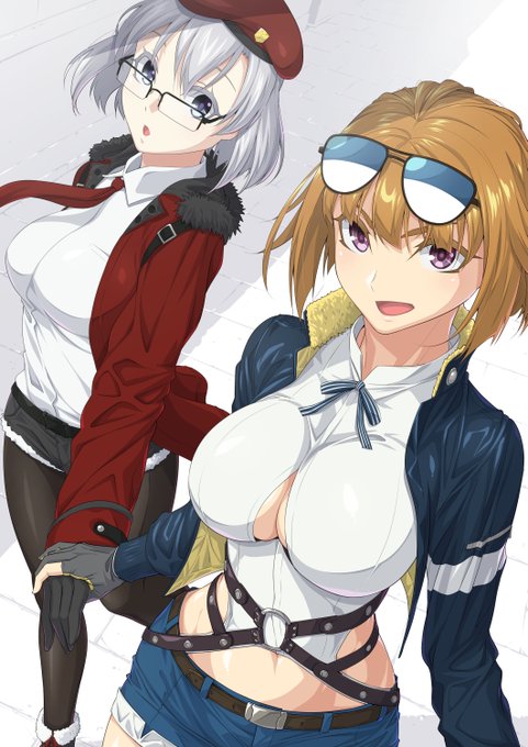 skebでのご依頼で描かせていただきました、ドールズフロントラインのグリズリーと指揮官です。 