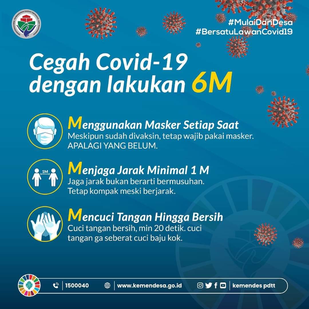 Muhamma68970512's tweet photo. Tetap jaga Protokol Kesehatan dg menerapkan 6 M untuk Mencegah Penyebaran Covid-19
#TPPBanten

@halimiskandarnu 
@yusradaridesa 
@tppkemendes 
@kemendesapdtt https://t.co/JJu5jSkMOg
