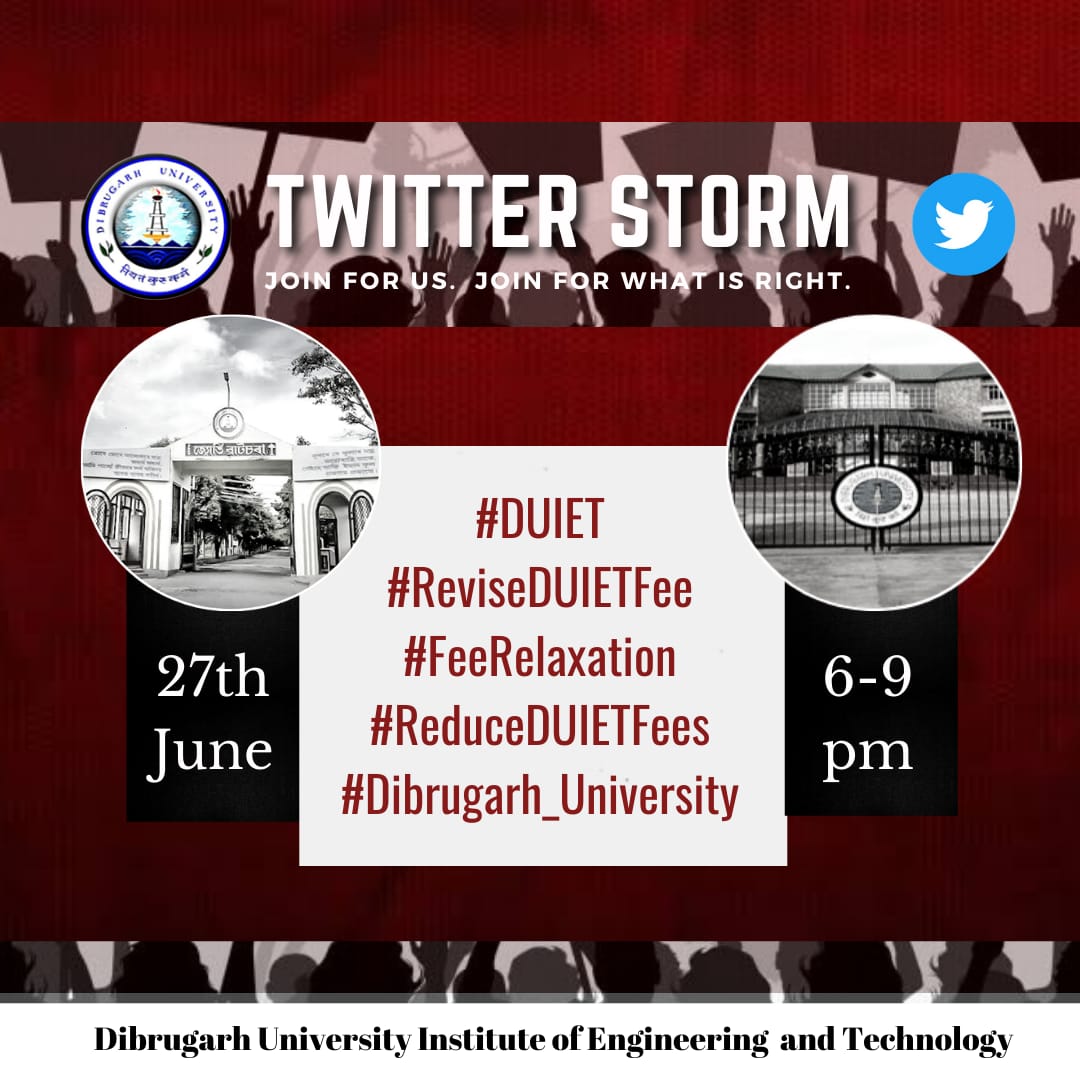 KingkuSaikia's tweet photo. #DUIET
#ReviseDUIETFee
#FeeRelaxation
#ReduceDUIETFees
#Dibrugarh_University

@himantabiswa
@ranojpegu 
@CMOfficeAssam

@guwahatiplus @indiatvnews @LiveLawlndia @assamtribuneoff
@indiacom @TimesNow @livemint @htTweets @ANI @PragNews @News18Northeast @DY365 @NewsLiveGhy https://t.co/ZrTbibO8kd