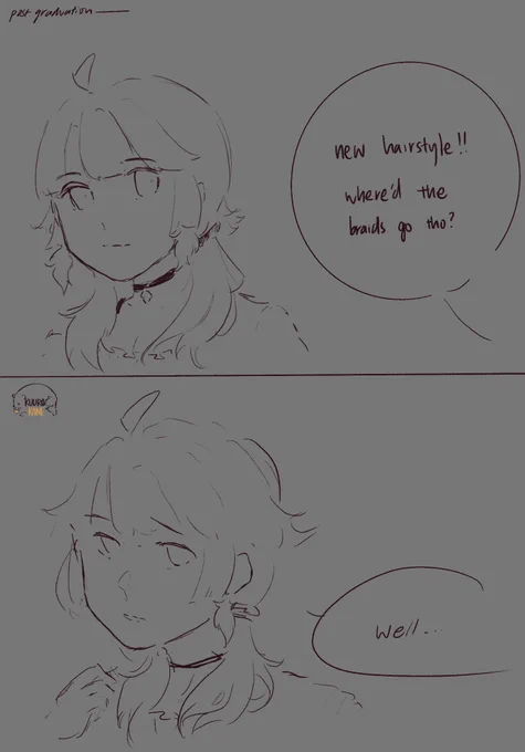 new hc: kiara letting only coco braid her hair and after the graduation it's left unbraided 
#みかじ絵 #ArtsOfAshes #redditshitreview 