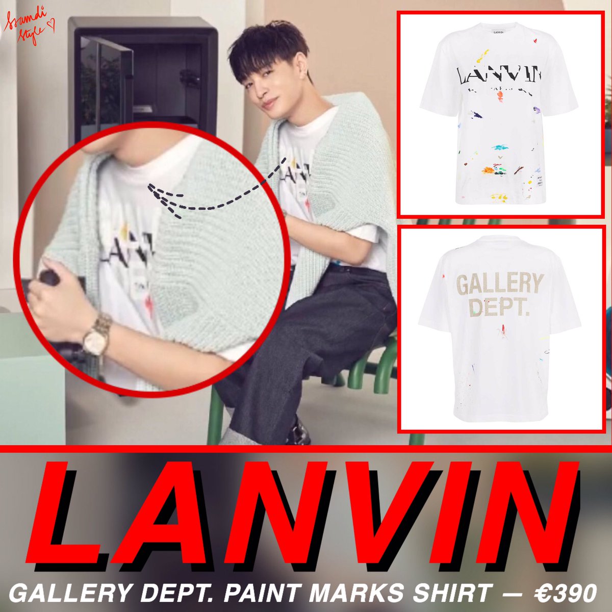 Ssamdi_Style's tweet photo. LANVIN
gallery dept. paint marks
—€390

#정기석 #사이먼도미닉  #SimonDominic  #Ssamdi #ssamdifashion #fashion #aomg #darkroom #lanvin https://t.co/sRpoVmKLjJ