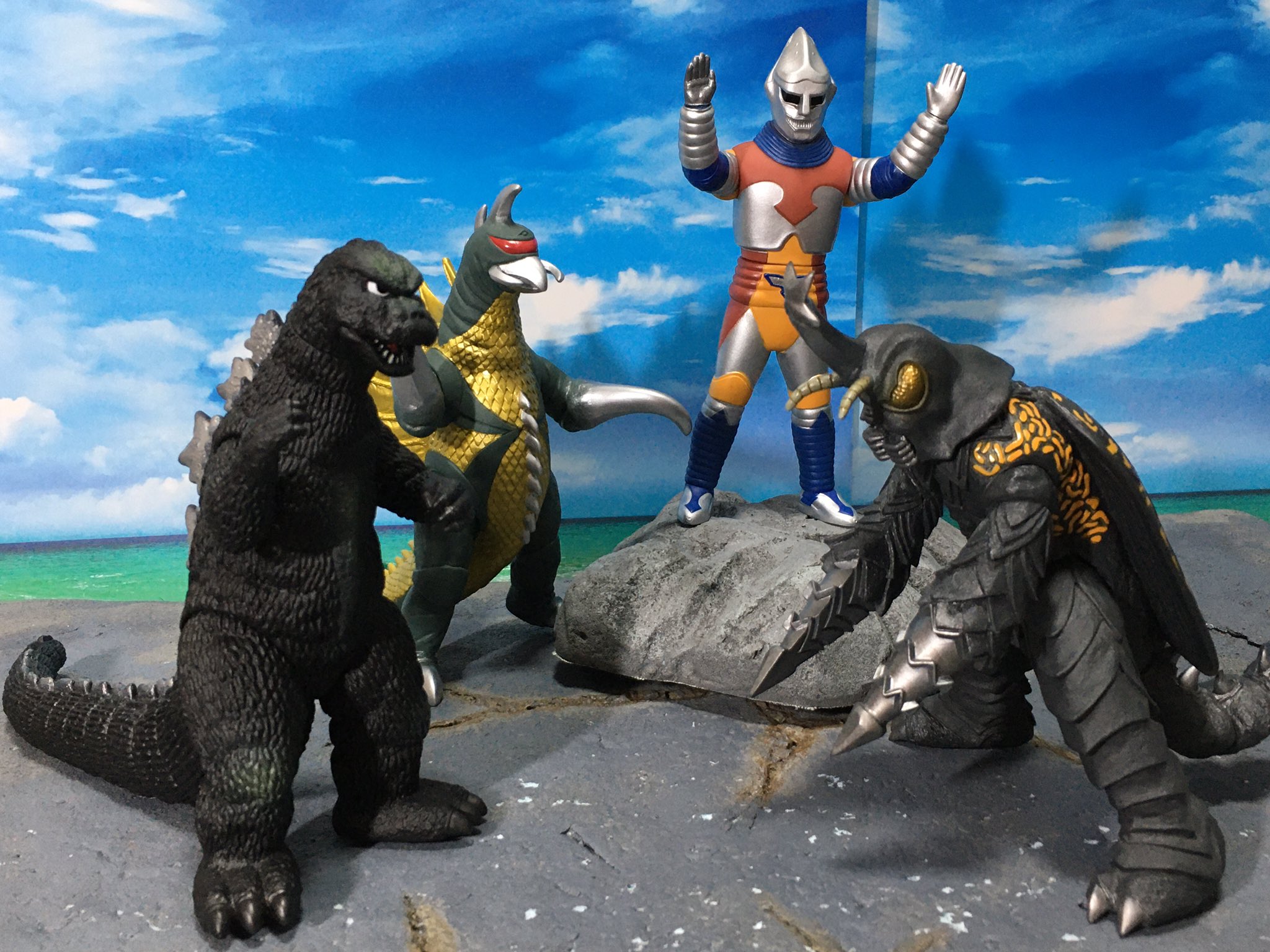 ゴジラ、メガロ、ジェットジャガー、ガイガン　ymsf バンダイ　ムビモン ゴジラ、メガロ、ジェットジャガー、ガイガン ymsf バンダイ