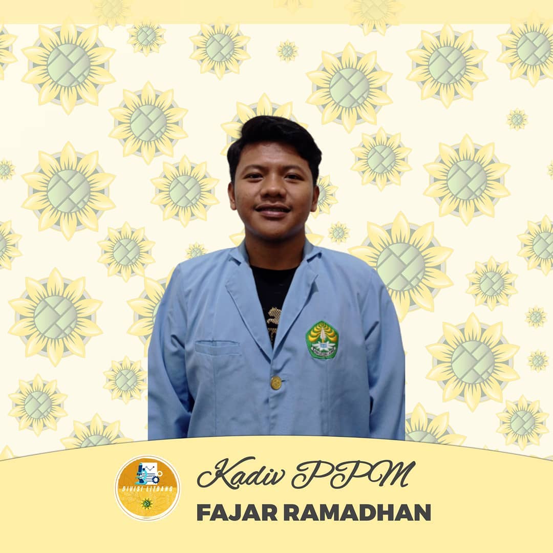 [Agroteknologi _Staff]
SALAM PETANI BERDASI! JAYA!

Assalamu ‘alaikum warahmatullahi wabarakatuh

Perkenalkan Kami Kepengurusan HIMAGROTEK 2021/2022
.
DIVISI PPM (Penelitian dan Pengembangan Mahasiswa)
Kepala Divisi : Fajar Ramadhan