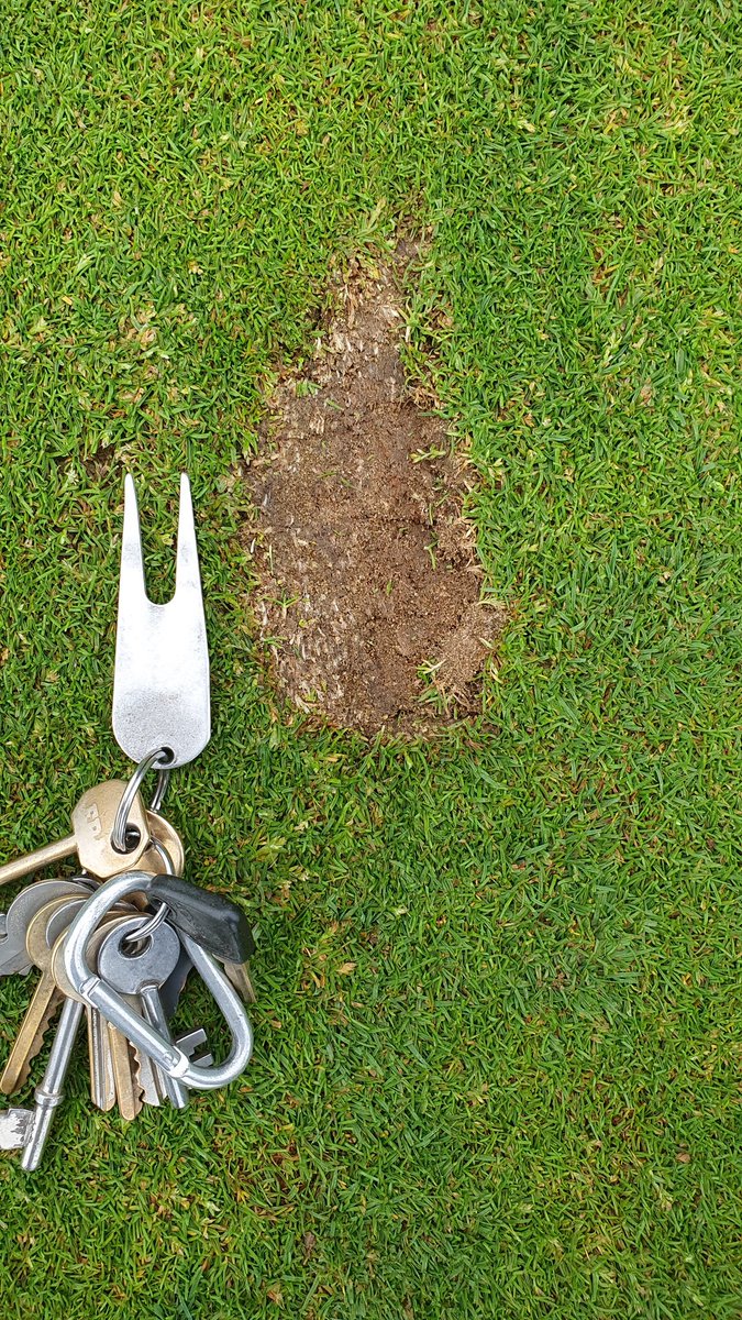 stokegreenstaff's tweet photo. Thanks !!! To the person who did this on the 3rd green @StokeRochfordGC yesterday. I hope your playing partners were brave enough to say something. Be brave &amp; apologise to the greenstaff who work extremely hard to give you smooth surfaces. #yourcourse #greenkeeping https://t.co/Ddb3mxVNeH