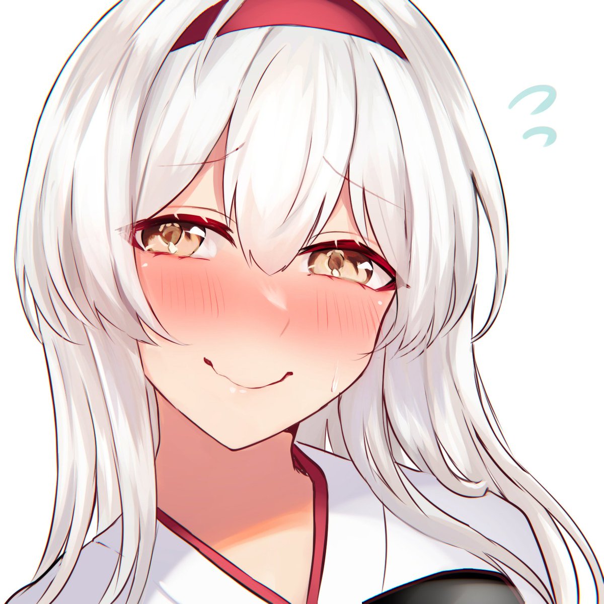 shoukaku (kancolle) 1girl solo white hair long hair japanese clothes white background simple background  illustration images