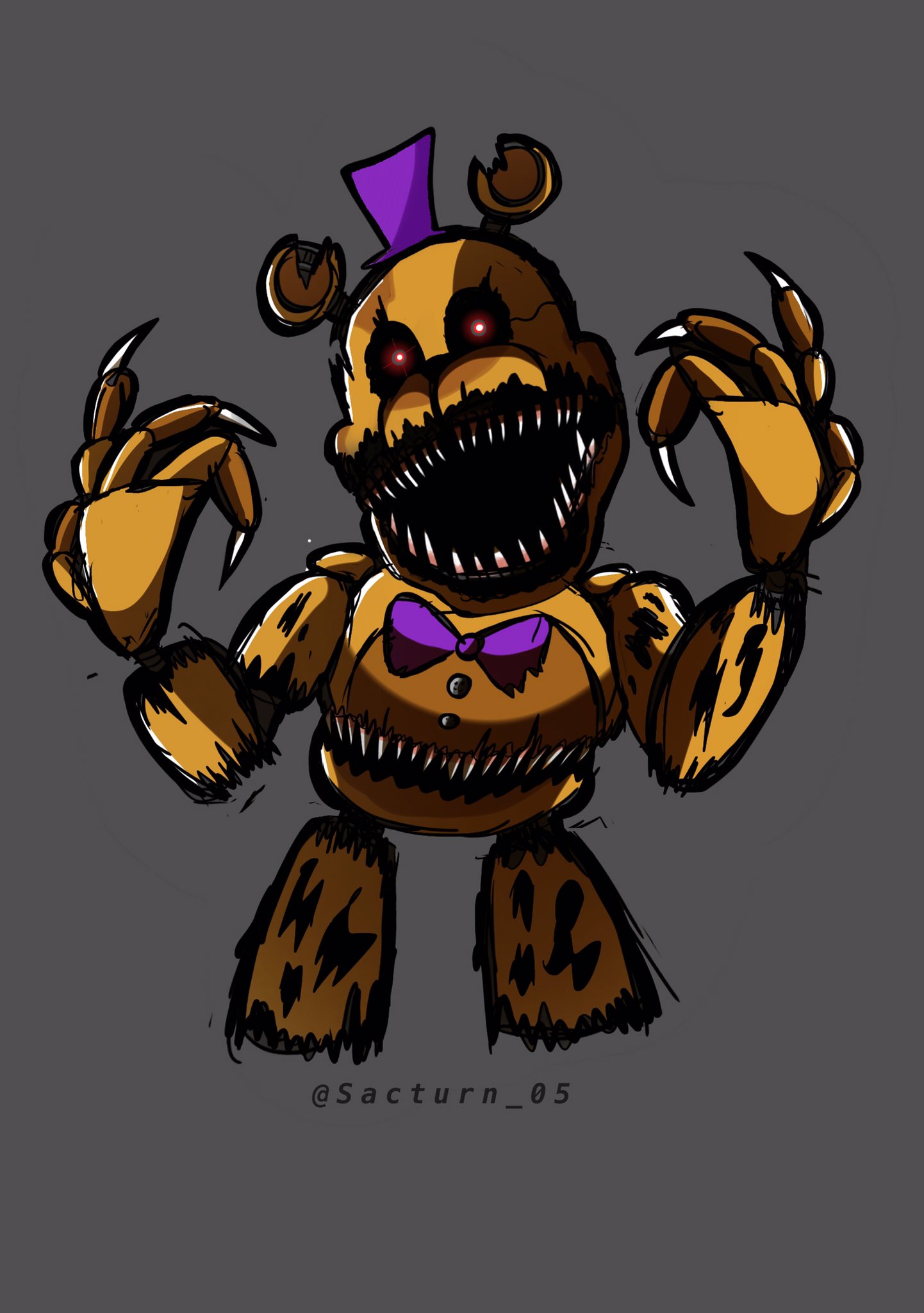 KritzZ on X: Here's nightmare fredbear without the red lighting and  backround. As you can see he has no legs poor guy. #fnaf4   / X