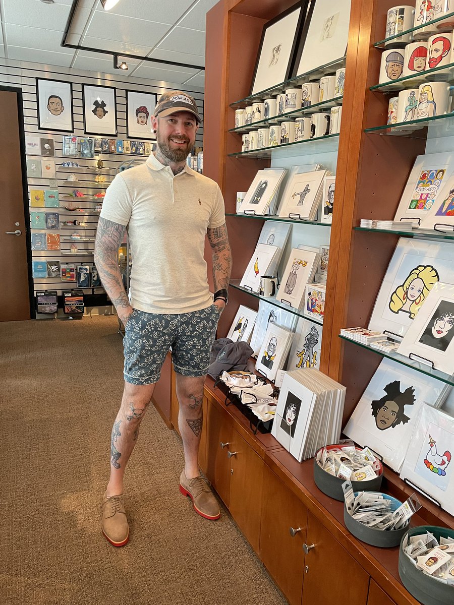TrevorWayne's tweet photo. Stoked to be at @OKCMOA store! My biggest seller after my own store in Palm Springs! Ill be here Sunday! Come say hi! #popart #trevorwayne #okcmoa #RalphLauren #Louboutin https://t.co/T6APDT8uu6