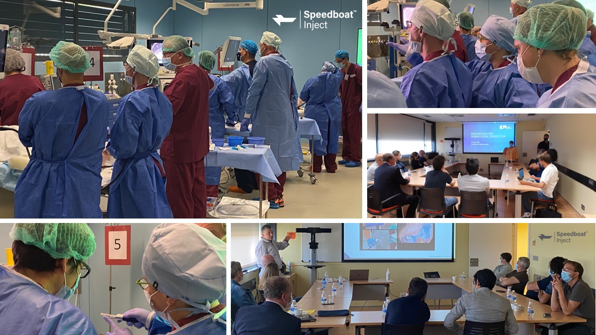 CreoEndoscopy's tweet photo. 🇪🇸 An incredible weekend launching our 1st European advanced #Speedboat SSD training forum with key faculty &amp; physicians from Spain, Germany, France &amp; UK. Stellar programme including hands-on in vivo training, experiencing the benefits of innovation in therapeutic endoscopy. https://t.co/LIgFbOUAiz
