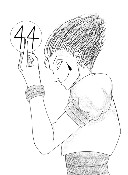 #フォロワーさんの推しが描きたい 
ヒソカ
明らかに手抜きなのは原作をリスペクトしてるからです 