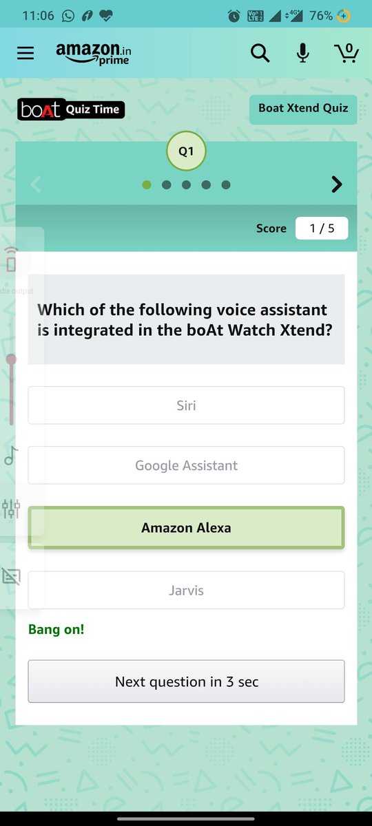 laxmikanth_rb's tweet photo. I played this interesting Quiz on Amazon-Play games at Amazon FunZone @amazonIN #boAtWatchXtend #RedefineSmart  #AmazonSpecials https://t.co/vpgkrJBcSj