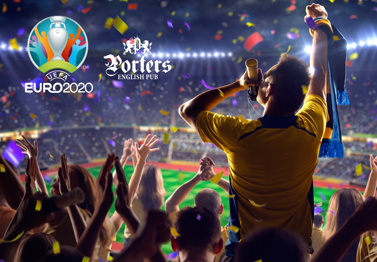 Don't miss the most exciting games of this season, watch 𝗘𝘂𝗿𝗼 𝗖𝘂𝗽 𝟮𝟬𝟮𝟭 𝗟𝗜𝗩𝗘 at Porters 𝗼𝗻 𝗕𝗜𝗚 𝗦𝗖𝗥𝗘𝗘𝗡𝗦 with commentary and enjoy special deals on food and beverage.🤩⚽️