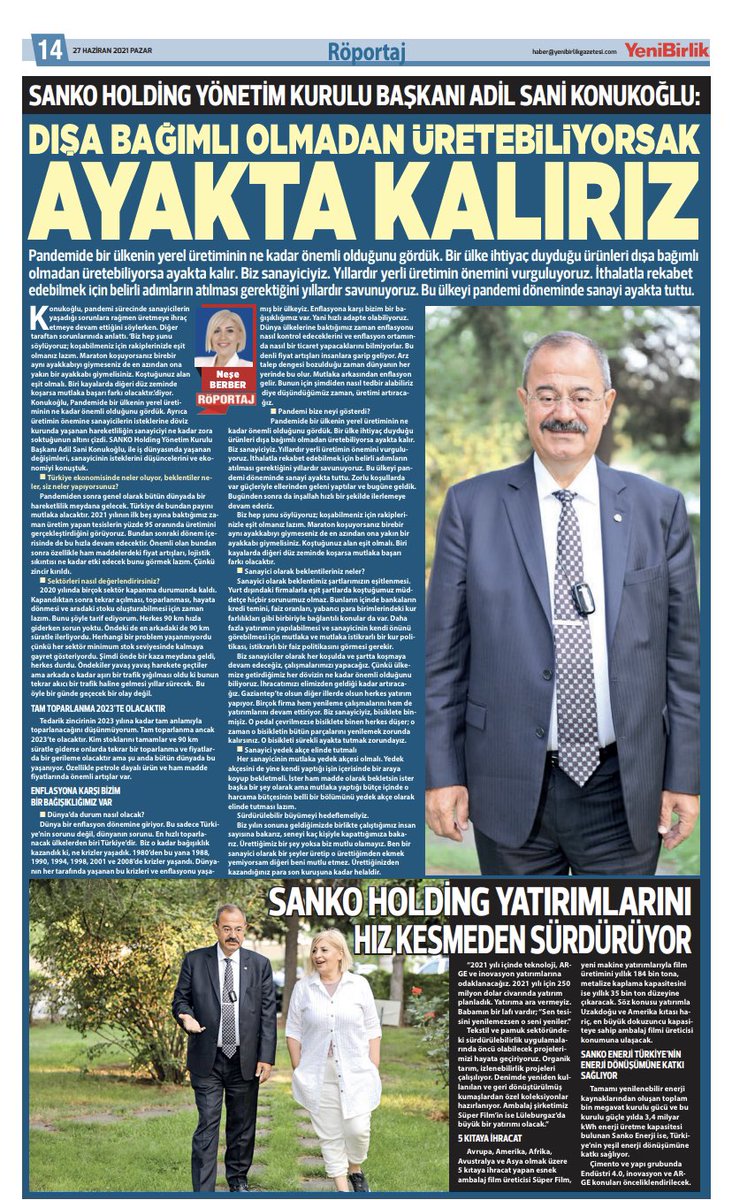 neseberbertv's tweet photo. Sanayicilerin durumu ne, dünya’da neler oluyor, dolar, faiz, enflasyon ve üretimi kısaca herşeyi konuştuk 
Adil Sani Konukoğlu: 
DIŞA BAĞIMLI OLMADAN ÜRETEBİLİYORSAK AYAKTA KALIRIZ | YeniBirlik Gazetesi 
https://t.co/eFgGHOrlwE @askonuk https://t.co/6ie96mN99l
