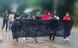 Protesting against military rule again in Myanmar #WhatsHappeningInMyanmar