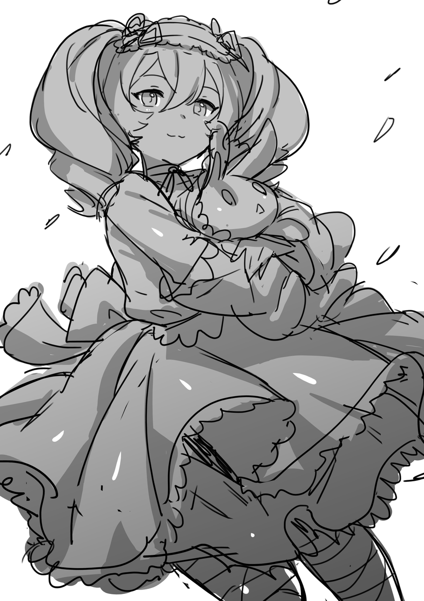 3000フォロー記念プレゼント企画のアイコンイラストがまだだったので、とりあえずラフ進捗だけでも上げておこうかな! 