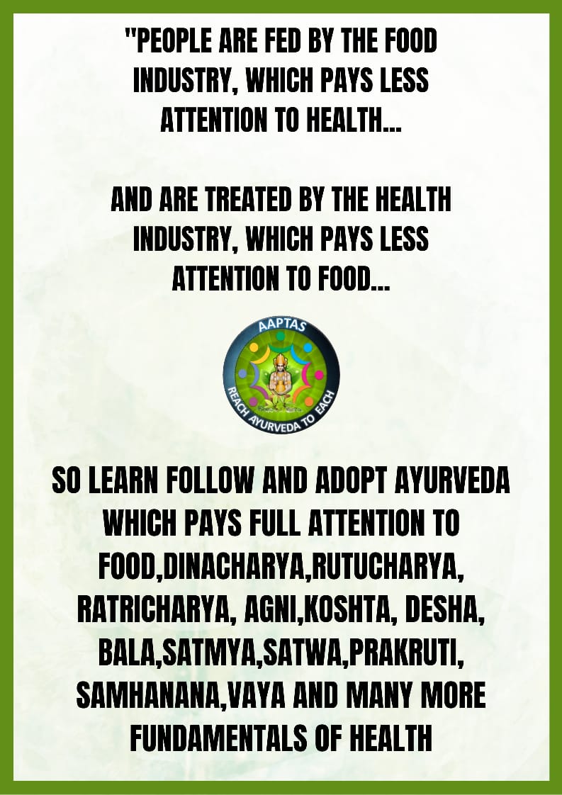 Learn - Follow - Adopt Ayurveda 

Team Aaptas 🍀

#healthcare #ayurvedicmedicine #Ayush #BeSafe #HealthForAll