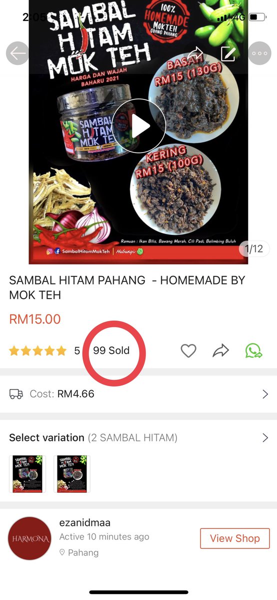 EzanIdma's tweet image. Sebulan di shopee! Alhamdulillah #SambalHitamMokTeh #SambalHitamMakMertuaSaya