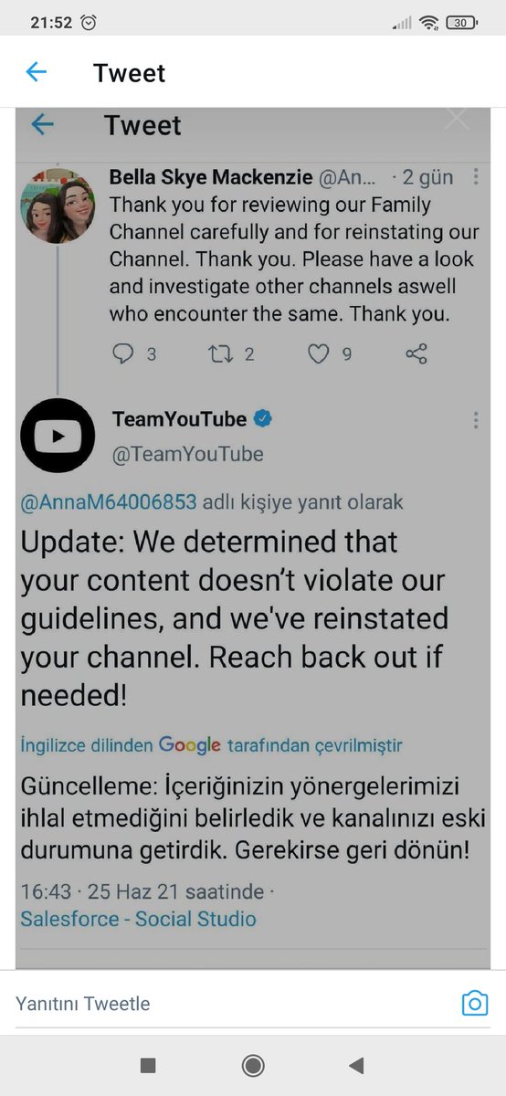 ErcanBasusta's tweet photo. @TeamYouTube and a channel broadcasting similar to my content was opened. YouTube admitted it was wrong. https://t.co/LxNGHRnbSC