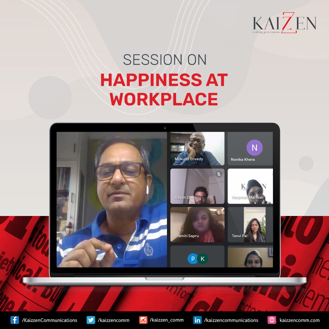 KaizzenComm's tweet photo. Our interactive session on "#Happiness at the #Workplace" with the renowned communication speaker Mukund Trivedy was an eye-opener on various challenges faced by employees across the country. We, thank him for sharing his mind &amp; experiences with us. 
#EmployeesFirst #Kaizzen https://t.co/BfQ3BBMIBD