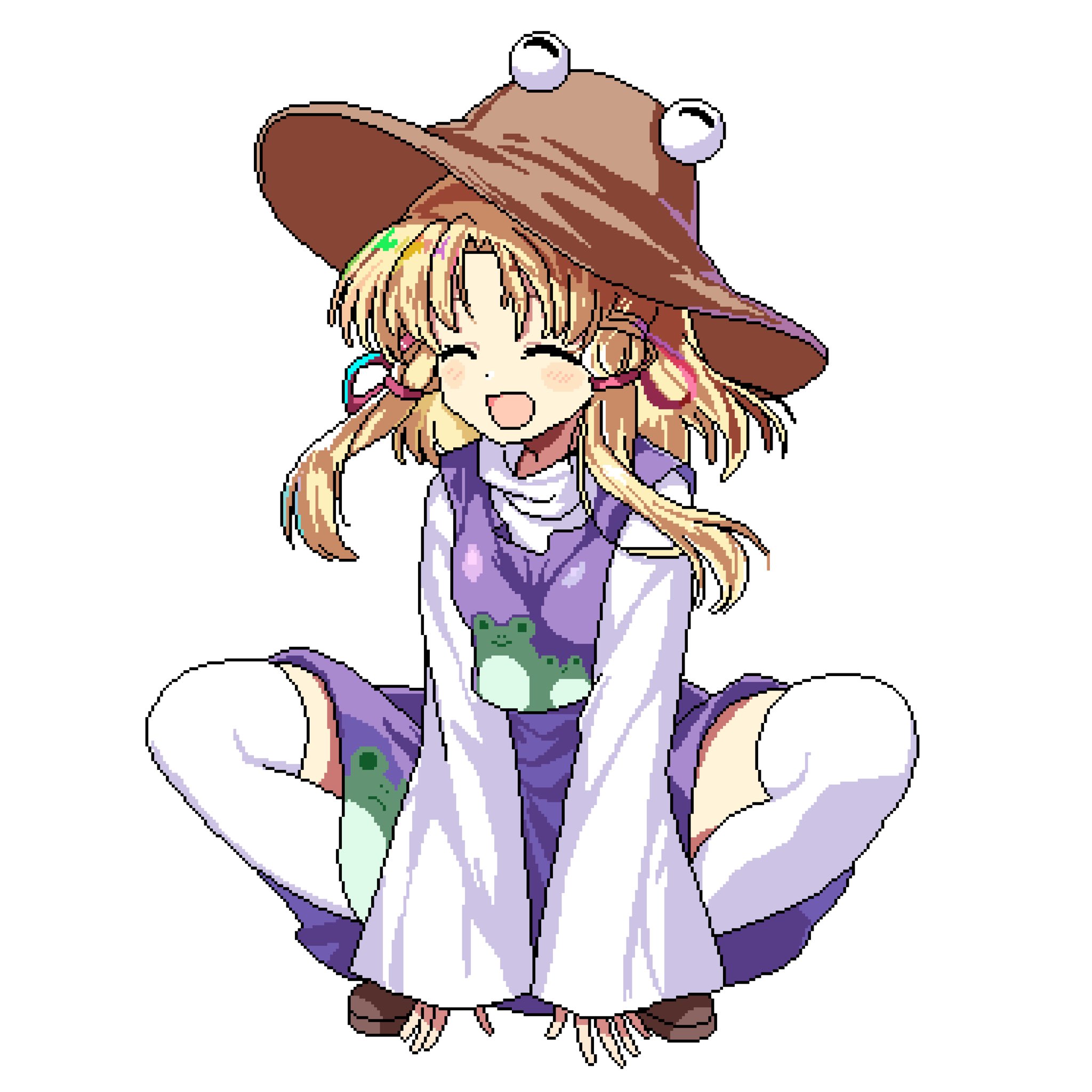 Twitter 上的 おその田 東方ロストワードというゲームの 洩矢諏訪子というキャラクターをあえてドット絵で模写したんだが 下手に高画質でやるよりもドットの方が長さとか上手くできる気がする 東方 洩矢諏訪子 模写 イラスト ドット絵 T Co 3i6lvcmdcx