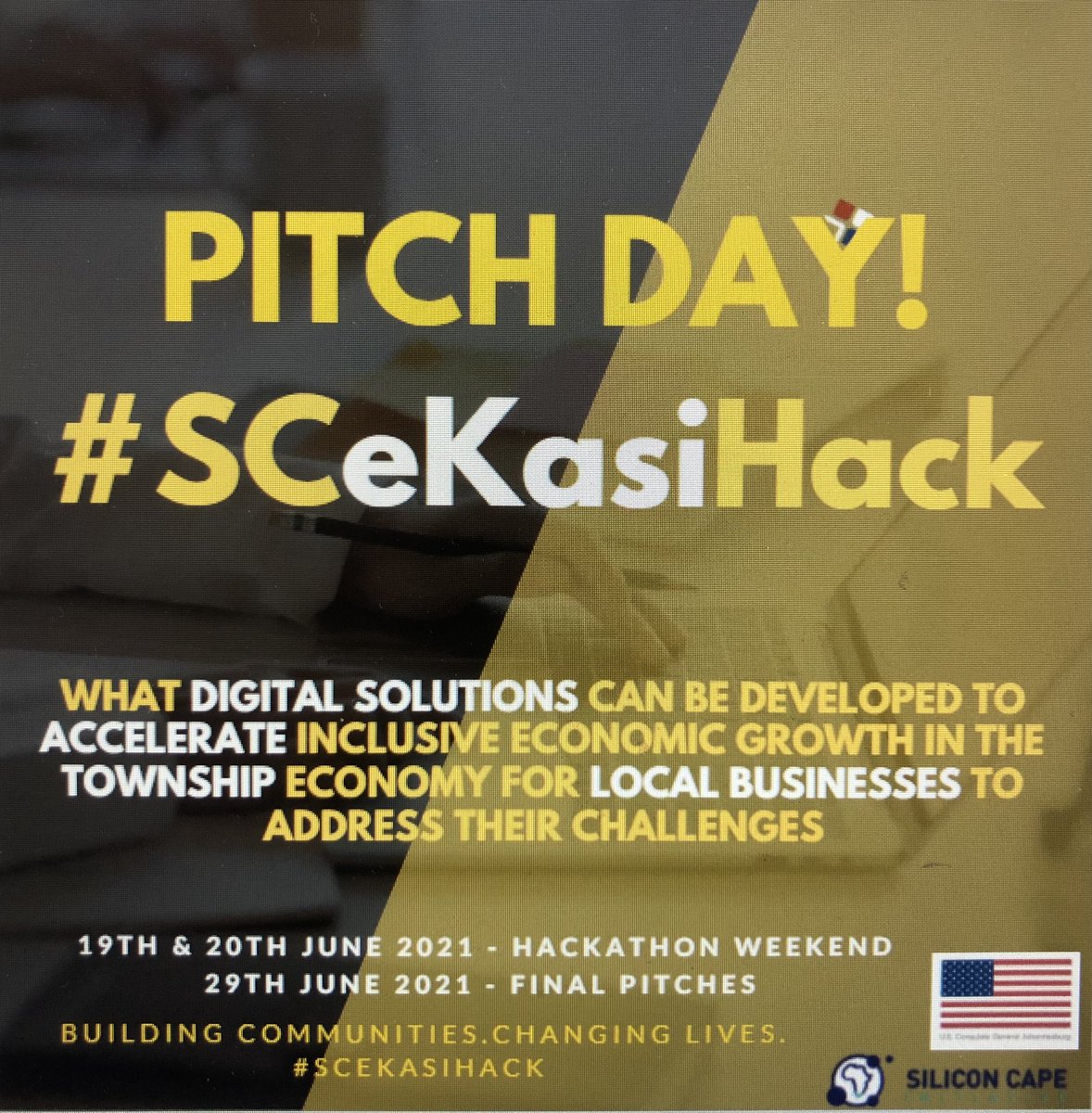 Barefoot_Binary's tweet photo. The day has arrived! PITCH DAY for the #SCeKasiHack. 12 teams to present their idea after a week of hacking to come up with digital solutions that can accelerate inclusive economic growth in the township economy for local businesses. https://t.co/2qeFZuCJcA