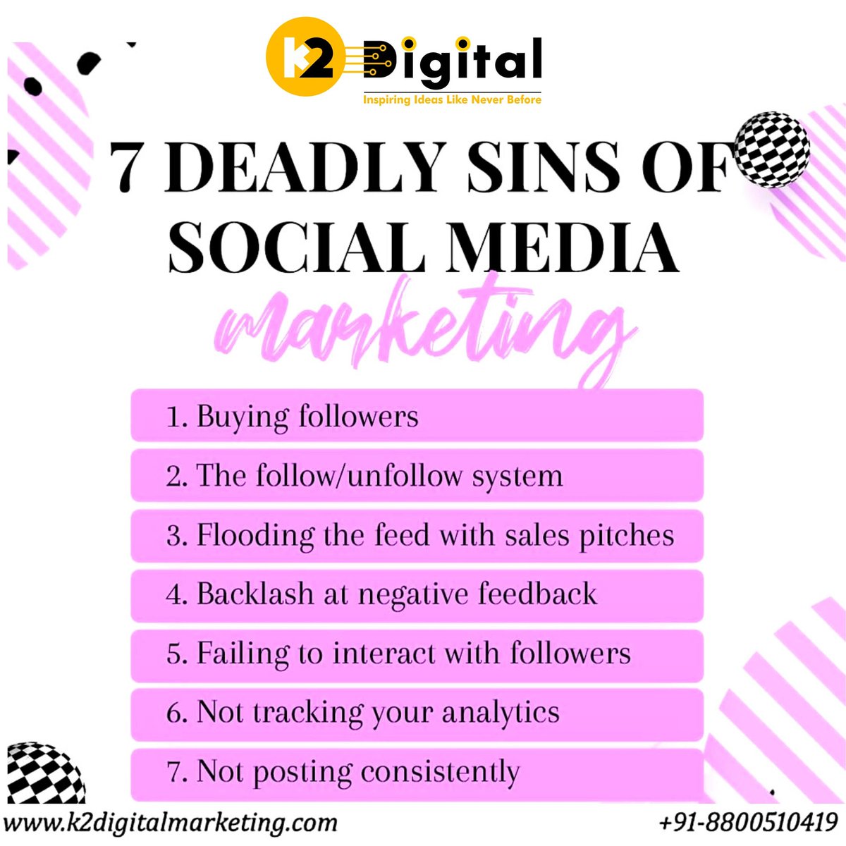 k2digimarketing's tweet photo. Never Ever make these Mistakes on Social Media👇👇
Save this Post for Later💯✨

#DigitalMarketing #SocialMedia #100DaysOfCode #DigitalMarketing #sundayvibes #NCTDREAM #digitalpardeepp #teamdigitalpardeepp https://t.co/U4DrA8rKUl