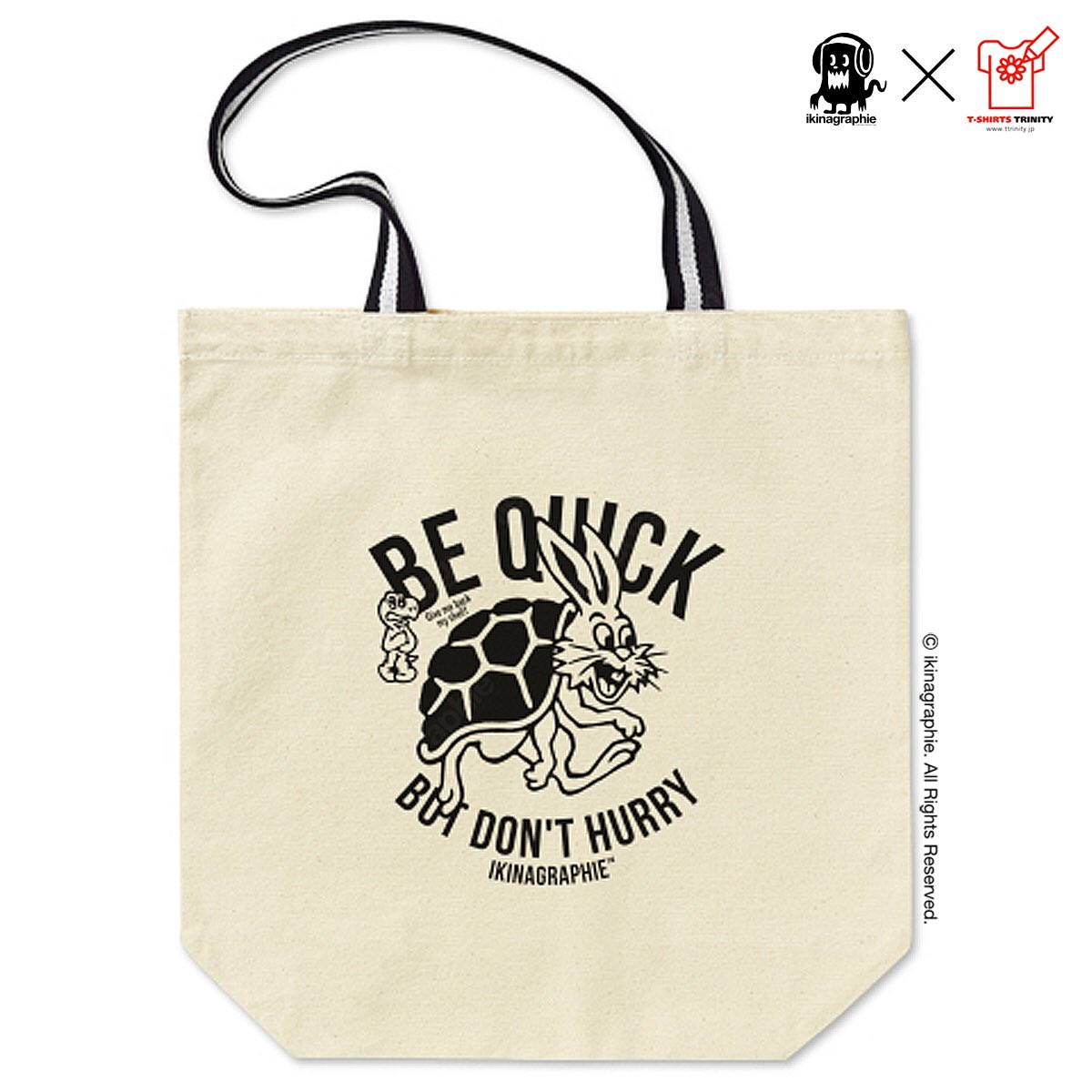 ikinagraphie's tweet photo. [ikinagraphie™] 
THE RABBIT AND THE TURTLE / Tote

Available at: @tshirtstrinity
Tシャツトリニティにて発売中

https://t.co/uZ58oYNX6A

#tshirtstrinity #Tシャツトリニティ #ikinagraphie #teedesign #tagsforlikes #instatee #instatshirt #fashion #tシャツ販売 #オリジナルtシャツ https://t.co/rDERIgyx79