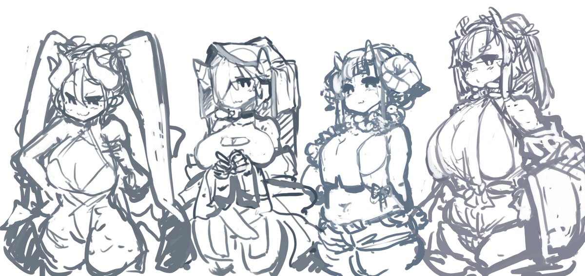 とりあえず、やりたいことができるかどうかの為に
昔のラフ画とか引っ張り出して遊んでいる 