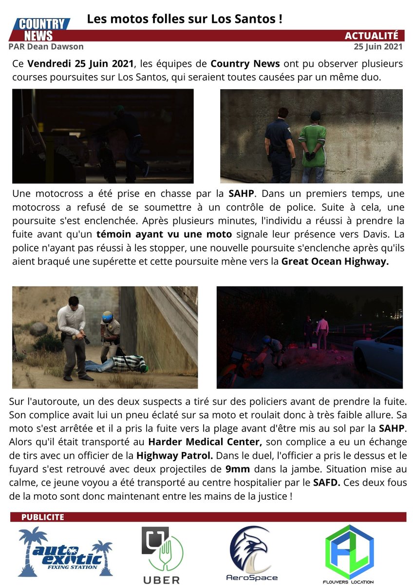 CountryNewsSA's tweet photo. 🌐Les motos folles sur Los Santos ! @Sahp_official @LSFD16 @LSDPS_Sadoj @TheWorkshop69 https://t.co/uduxvJOikn