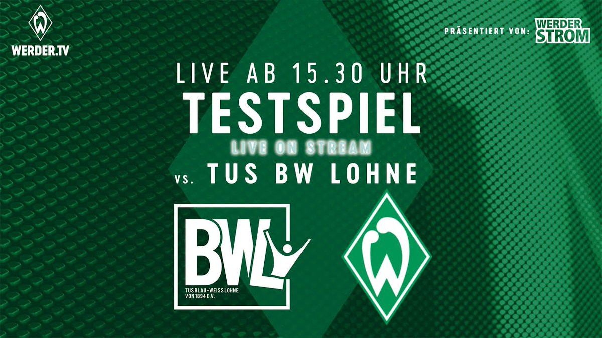 ⚽📺 Werder Bremen startet in die Saisonvorbereitung mit dem Testspiel gegen TUS Blau-Weiß Lohe. 🥅

🛰️ Schaltet hier ab 15:30 Uhr (MESZ) in den #Livestream ein  🔜
whatislive.de/events/tus-bla…

#TuSBlauWeißLohne #SVWerderBremen